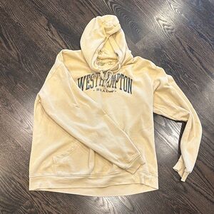 Blue 84 Faded Yellow Hoodie with Blue Text